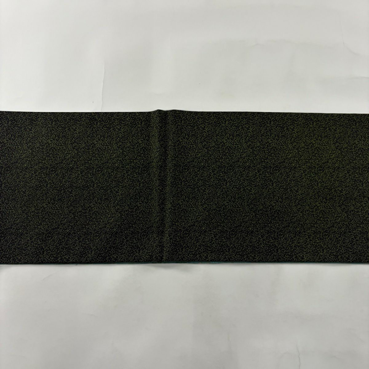 【美品】 袋帶 秀品級 幾何學 抹茶 深藍 六通 純蠶絲