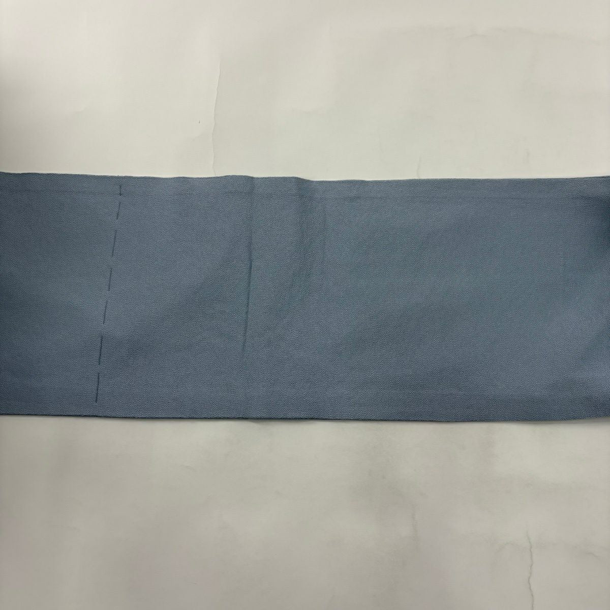 名古屋帶 秀品級 附有落款 翠峰 笹 縮緬 青灰色 純蠶絲