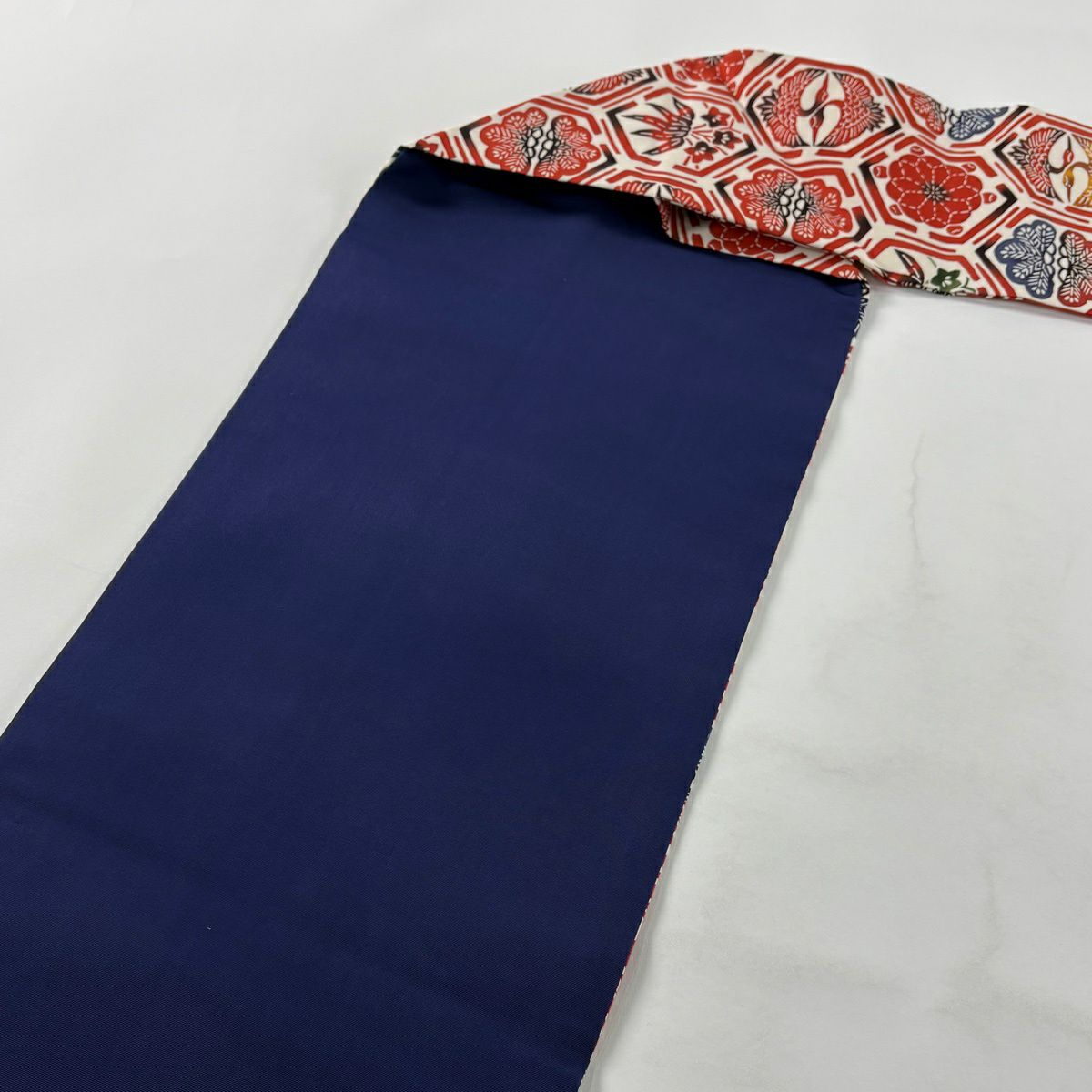 【美品】名古屋帶 秀品級 向仙鶴 松樹竹子梅花 奶油色 純蠶絲