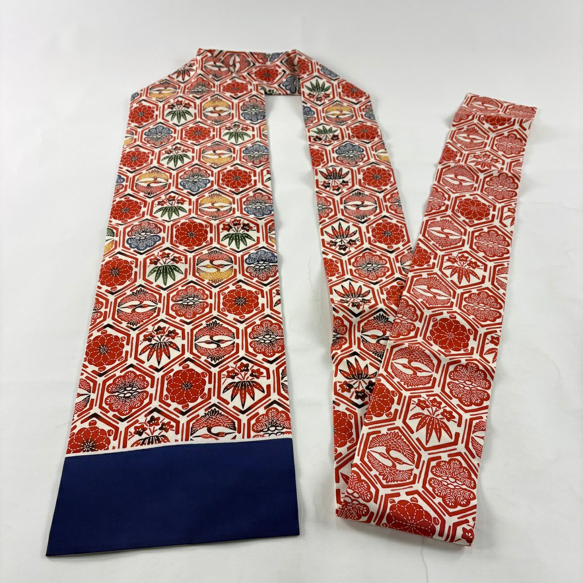 【美品】名古屋帶 秀品級 向仙鶴 松樹竹子梅花 奶油色 純蠶絲