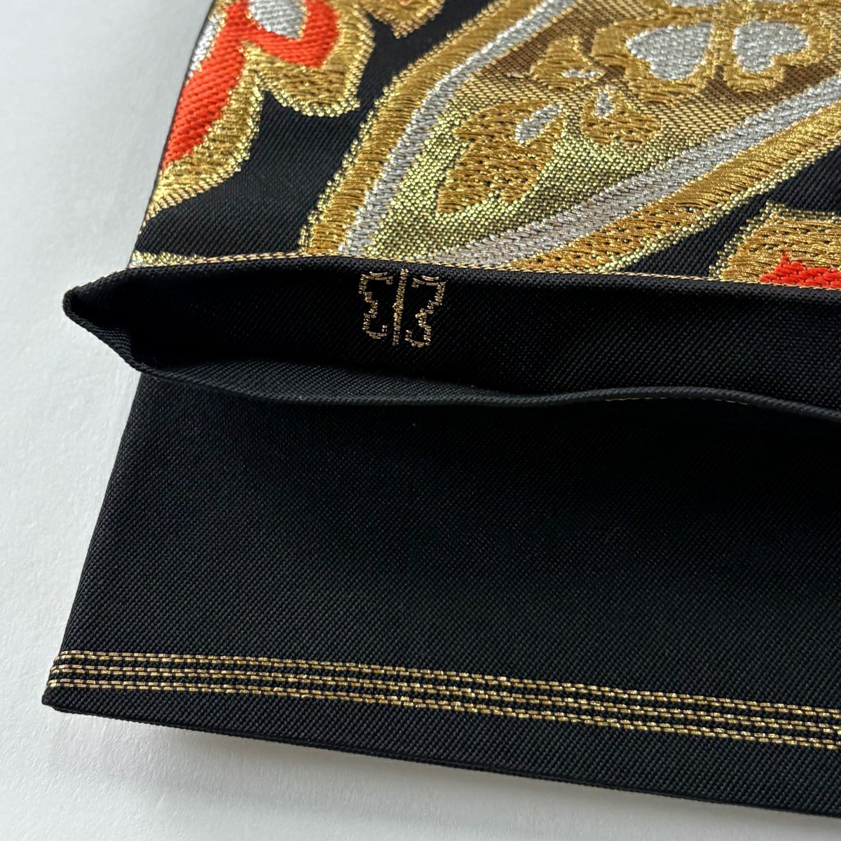 【美品】 袋帶 秀品級 川島織物 附有落款 關西仕立 振袖禮服適用 七寶 華紋 金銀彩 金金箔 黑 六通 純蠶絲