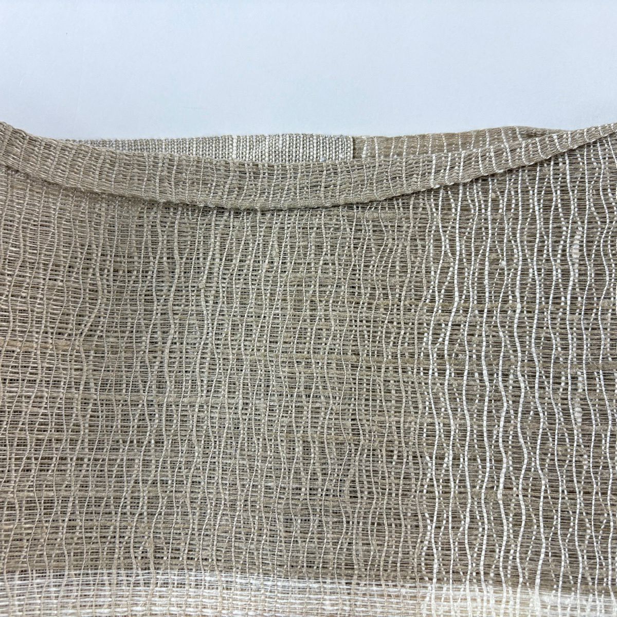 名古屋帶 秀品級 八寸名古屋帶 松樹葉仕立 雙層仕立 夏帶 縞 灰茶 純蠶絲