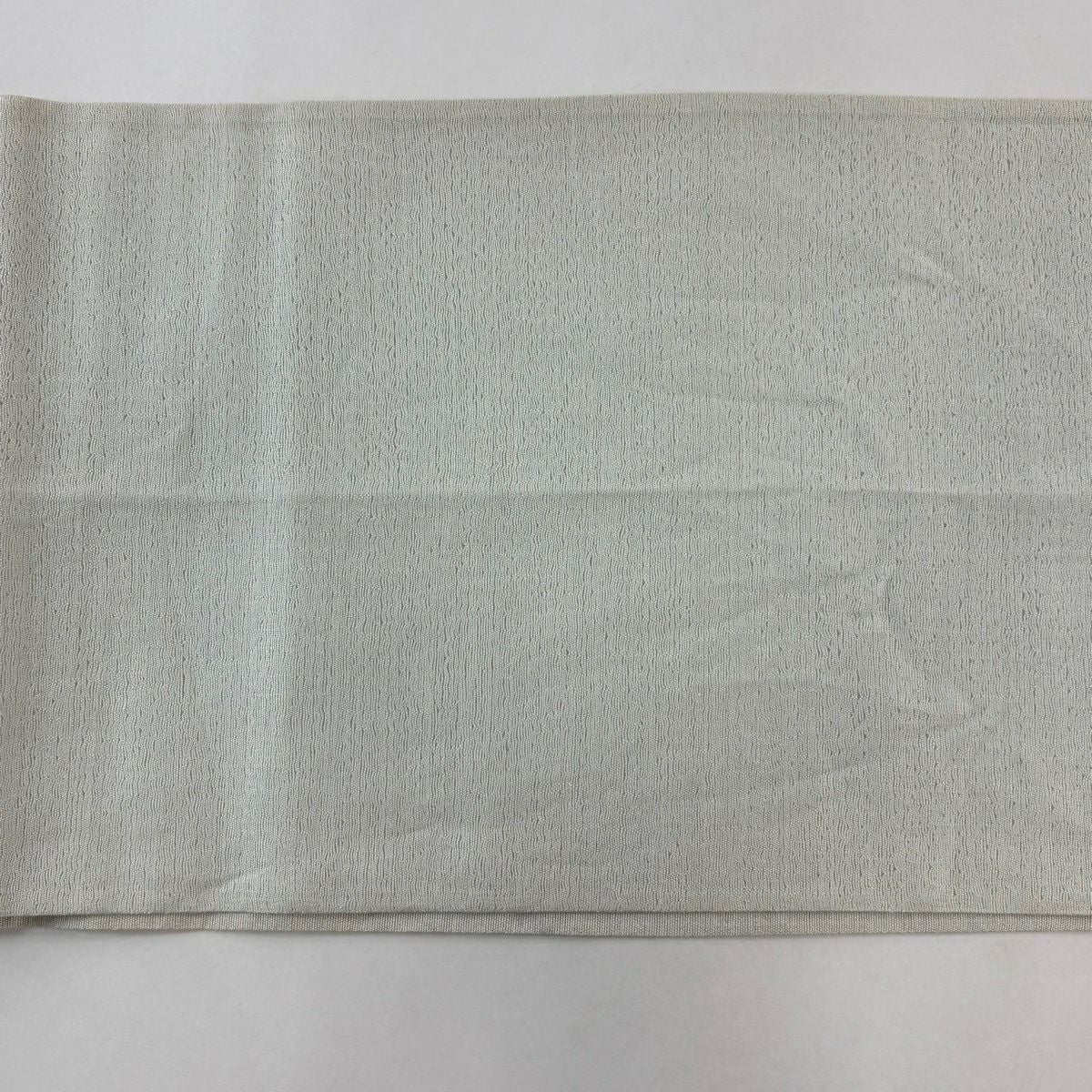 袋帶 優品級 夏帶 草花紋紋 幾何學 金銀絲 淺綠色 大鼓圖案 純蠶絲