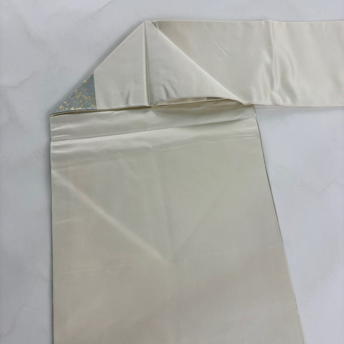 【美品】 名古屋帶 秀品級 萬壽菊花 金絲 金金箔 淺綠 純蠶絲