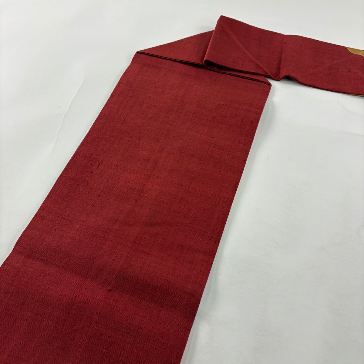 【美品】名古屋帶 秀品級 紬織織 幾何學 絞染 紅 純蠶絲