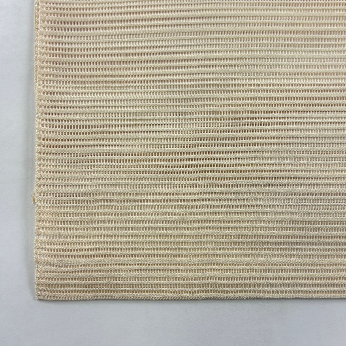 【美品】名古屋帶 秀品級 夏帶 絽 八寸名古屋帶 幾何學 縞 金銀彩 米色 純蠶絲