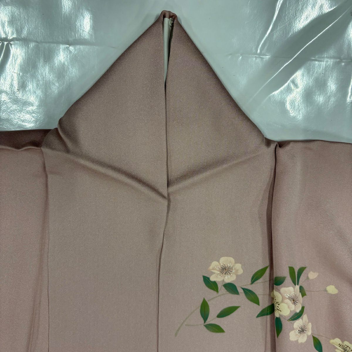 訪問服 身長156.5cm 袖長64.5cm M 雙層 牡丹 草花紋紋 金銀彩 漸層 粉紅 純蠶絲 優品級