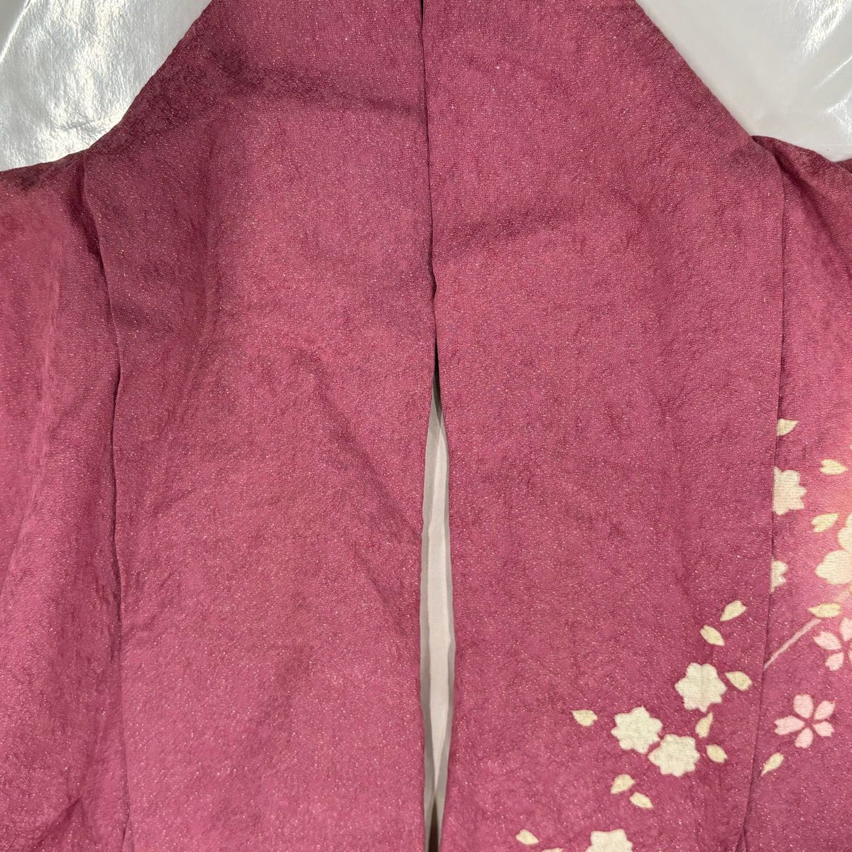振袖禮服 身長165cm 袖長63cm S 雙層櫻花流水金通し漸變粉色純蠶絲名品級