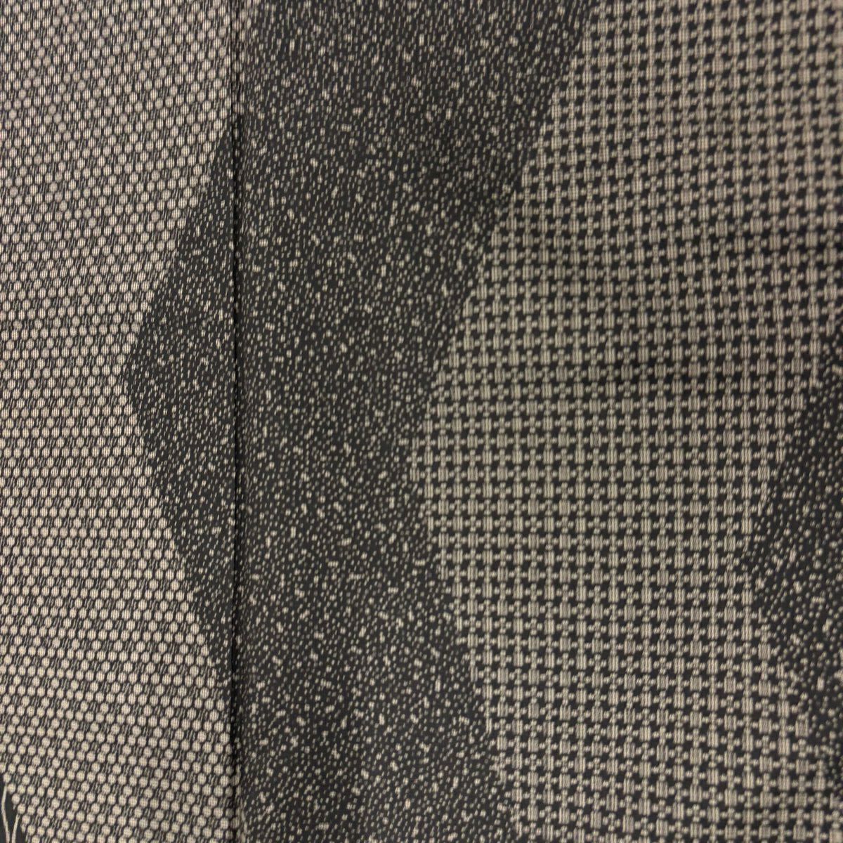 【美品】訪問服 身長160.5cm 袖長66cm M 雙層 紬織織 伊勢型絵羽小紋 落款あり 楓 立涌 焦茶 純蠶絲 名品級