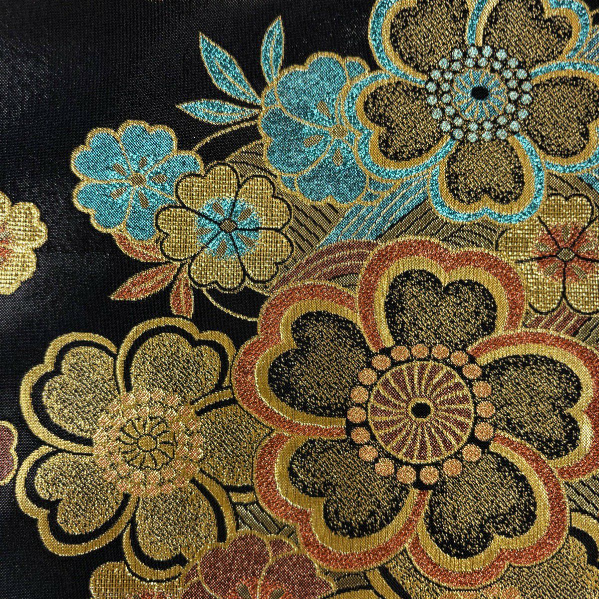 振袖禮服 身長160cm 袖長67cm M 雙層 袋帶全套 鎌倉文 松樹竹子梅花 金絲 金銀彩 茶綠 純蠶絲 優品級
