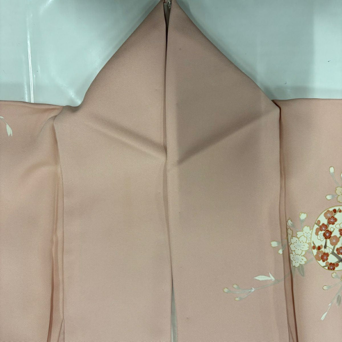 【美品】訪問服 身長160.5cm 袖長66cm M 雙層 吾妻德穗 落款あり 牡丹 枝梅花 金絲 金銀彩 粉紅 純蠶絲 名品級