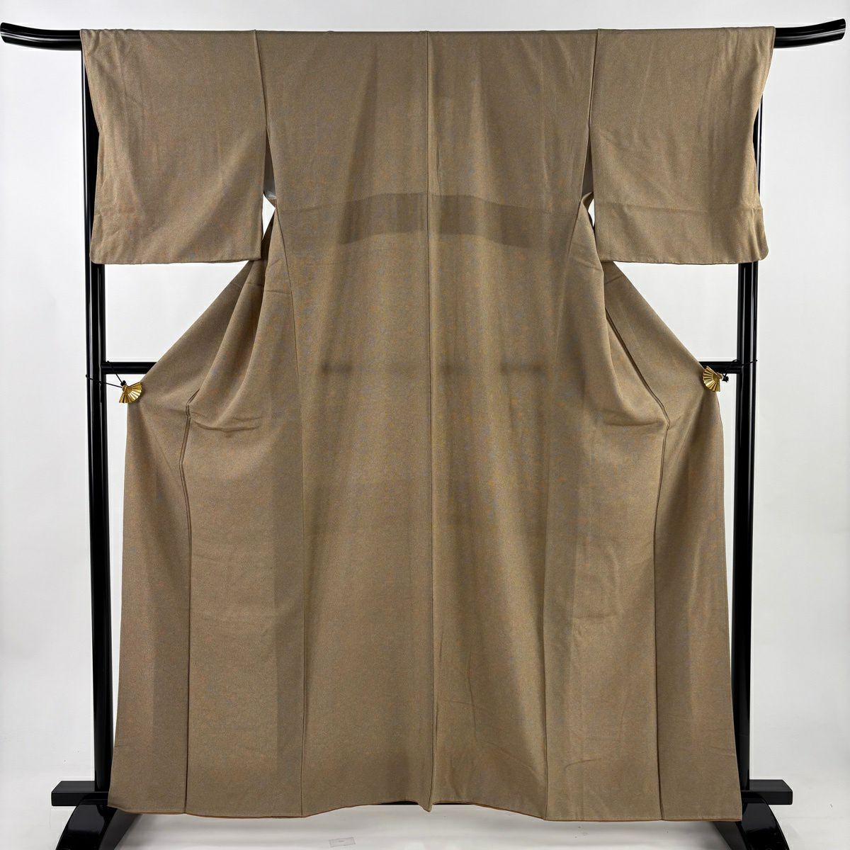 江戶小紋 身長161cm 袖長67.5cm L 雙層 茶 純蠶絲 秀品級