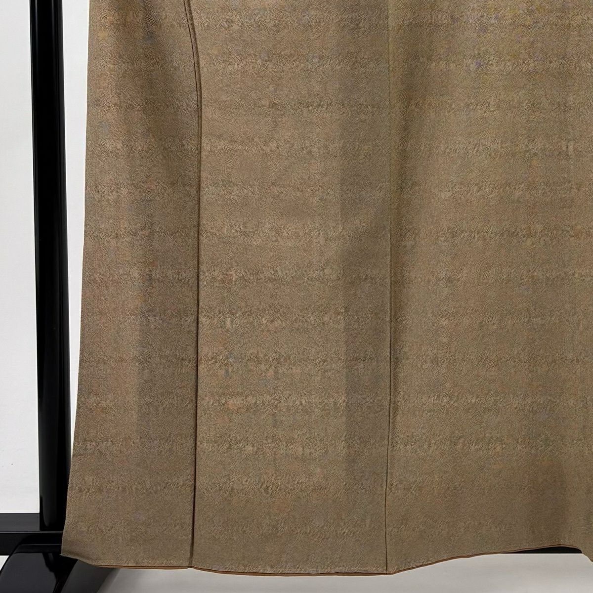 江戶小紋 身長161cm 袖長67.5cm L 雙層 茶 純蠶絲 秀品級