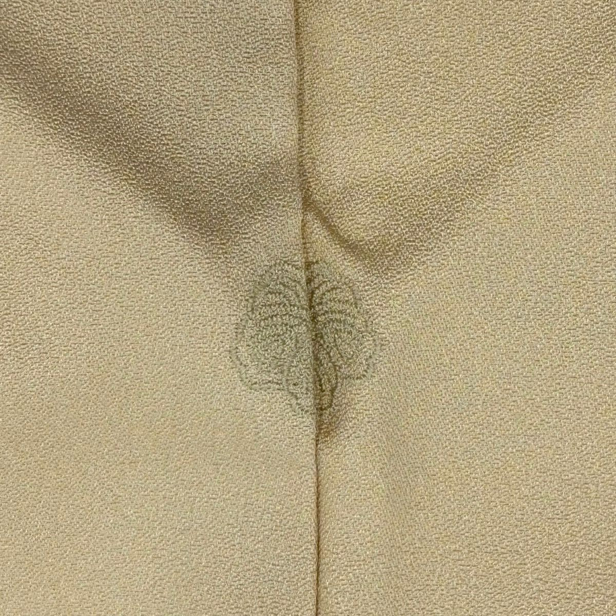【美品】訪問服 身長164.5cm 袖長66cm M 雙層 椿 金銀彩 米色 純蠶絲 秀品級 一つ紋