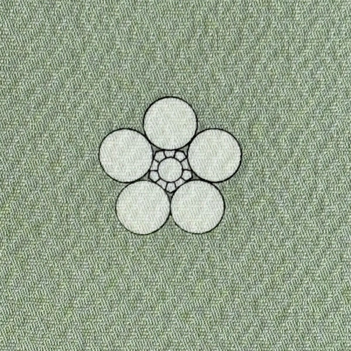 色留袖禮服 身長158.5cm 袖長66.5cm M 雙層 青海波 花唐草紋 刺繡 金銀彩 灰綠 純蠶絲 秀品級 五つ紋