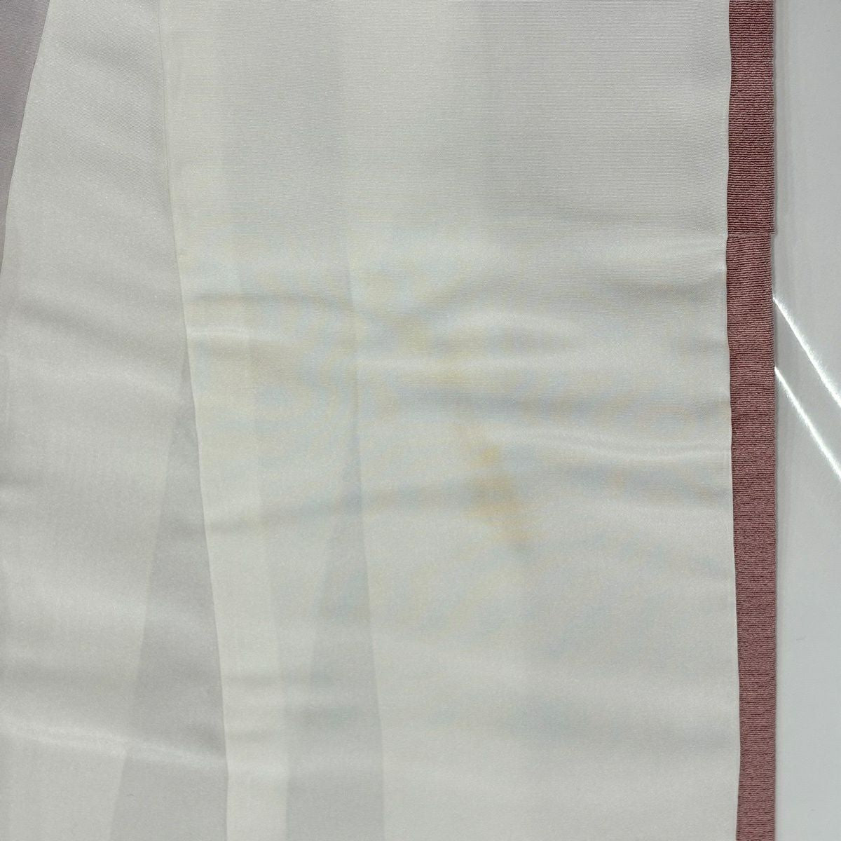 付下 身長159.5cm 袖長65cm M 雙層 貝桶 菊花 金糸 刺繡 粉紅 純蠶絲 秀品級