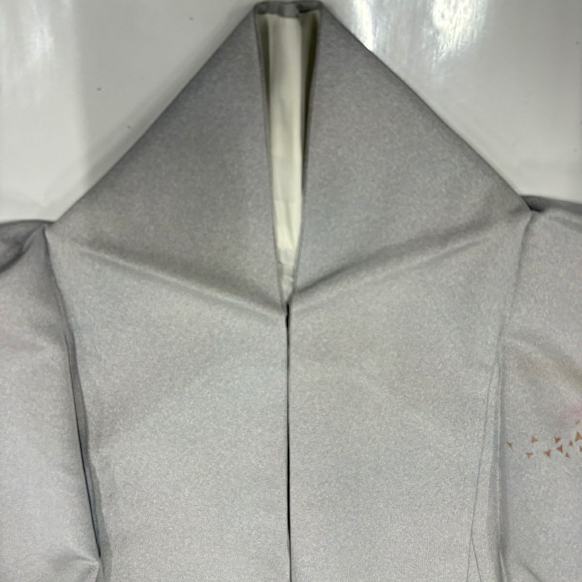 付下 身長150cm 袖長63cm S 雙層 落款 霞 金金箔散佈 金銀彩 漸層 灰紫 純蠶絲 優品級
