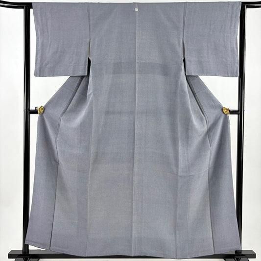 江戶小紋 身長159cm 袖長62.5cm S 雙層 角通 青灰 純蠶絲 秀品級 一個紋