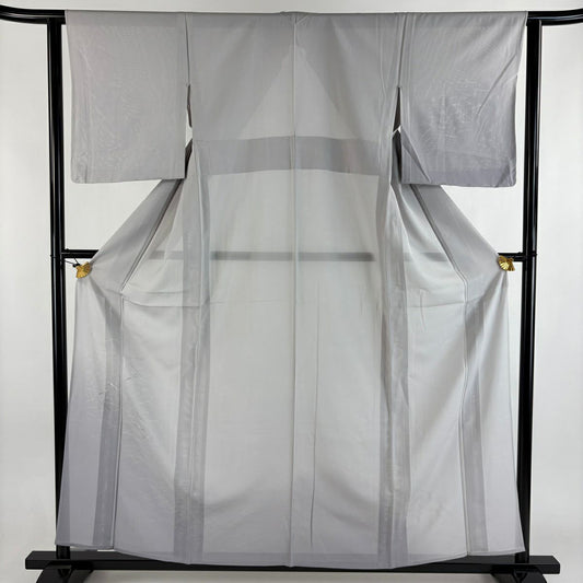 【美品】 付下 身長159cm 袖長62cm S 薄物 絽 松樹葉 漸層 金銀彩 薄紫 純蠶絲 優品級
