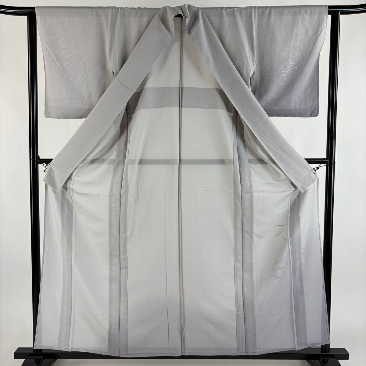 【美品】 付下 身長159cm 袖長62cm S 薄物 絽 松樹葉 漸層 金銀彩 薄紫 純蠶絲 優品級