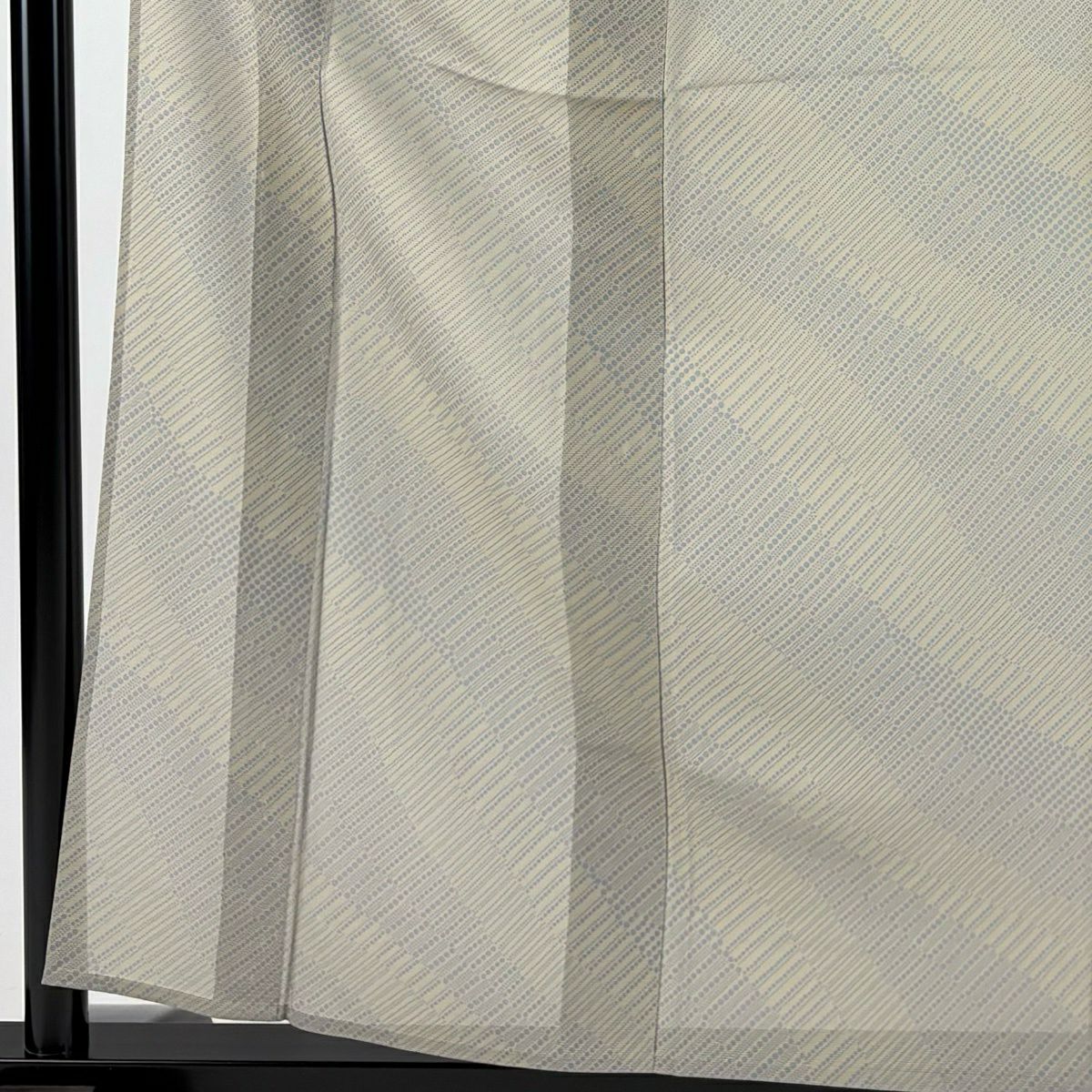 【美品】 小紋 身長159cm 袖長62cm S 薄物 絽 點點 幾何圖案 灰茶 純蠶絲 優品級