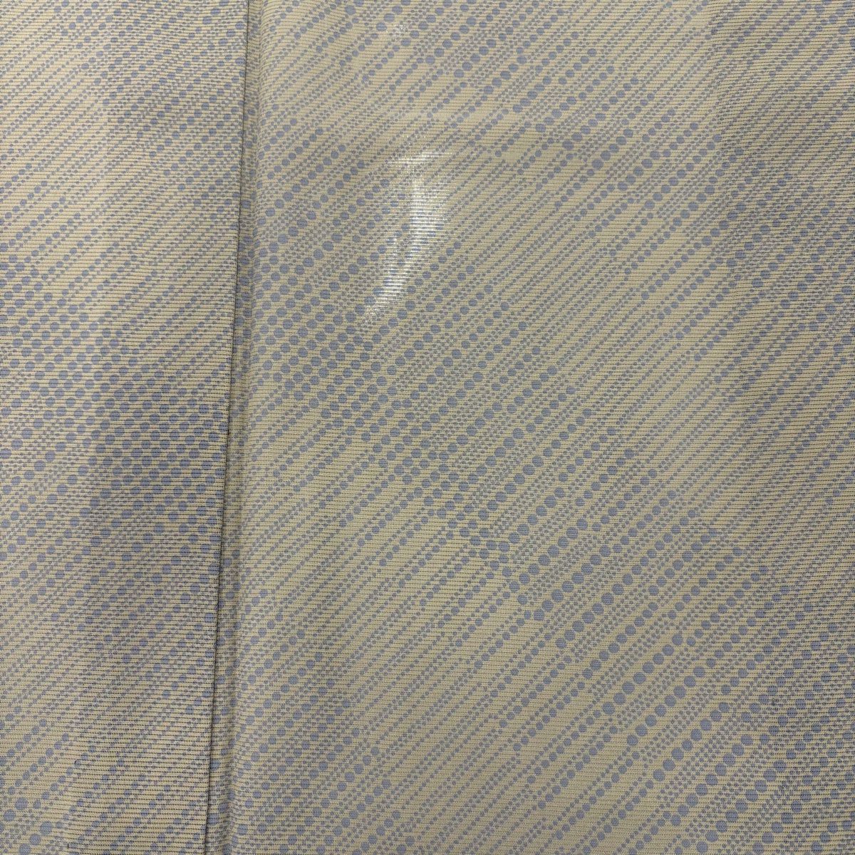 【美品】 小紋 身長159cm 袖長62cm S 薄物 絽 點點 幾何圖案 灰茶 純蠶絲 優品級