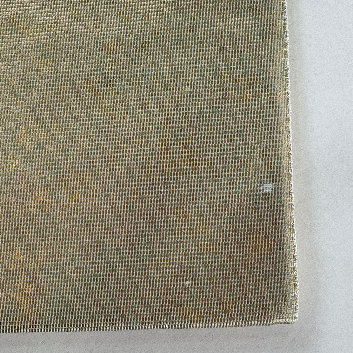 【美品】 袋帶 秀品級 草花紋紋 螺鈿 金金箔 金茶 お太鼓柄 純蠶絲