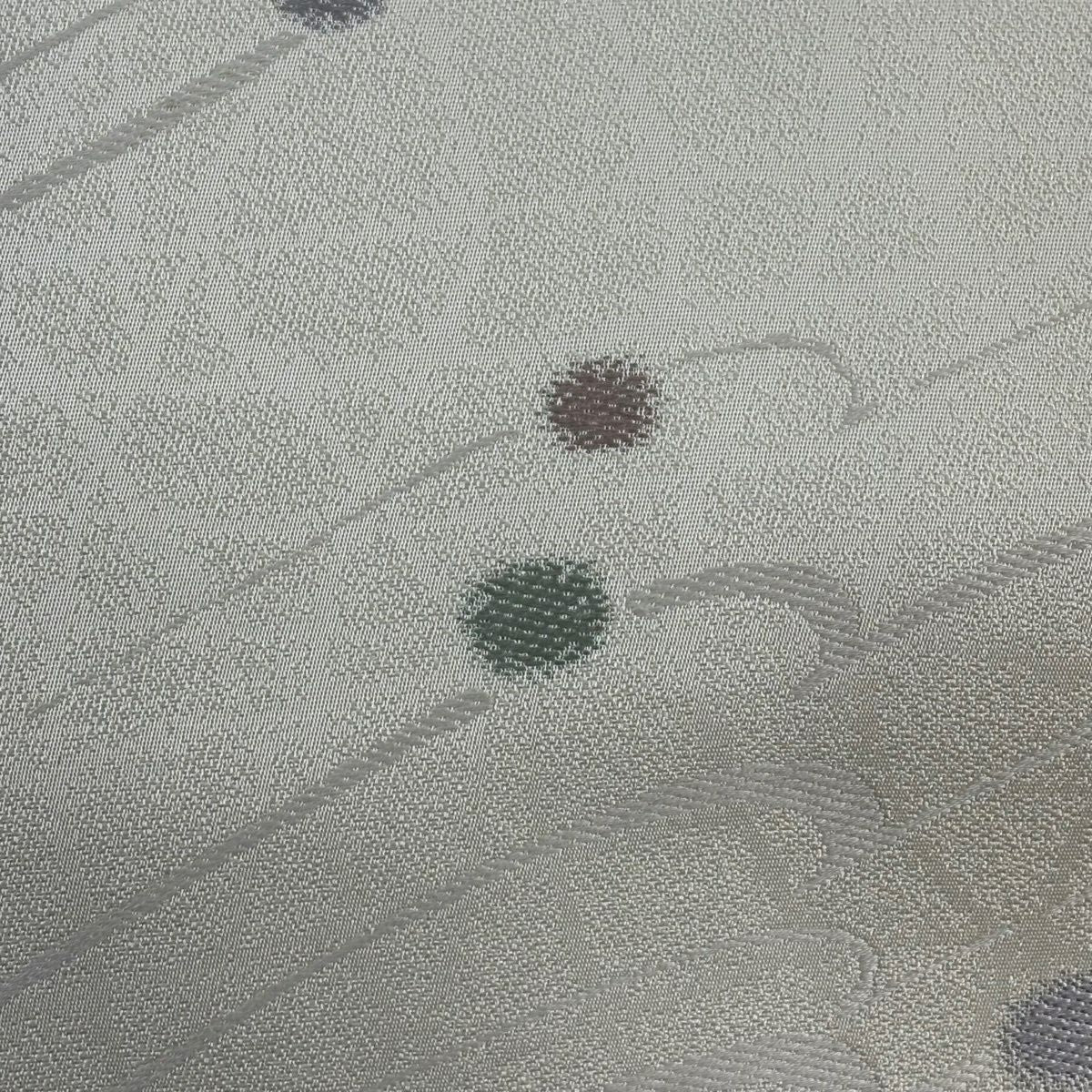 【美品】名古屋帶 秀品級 幾何圖案 奶油色 純蠶絲