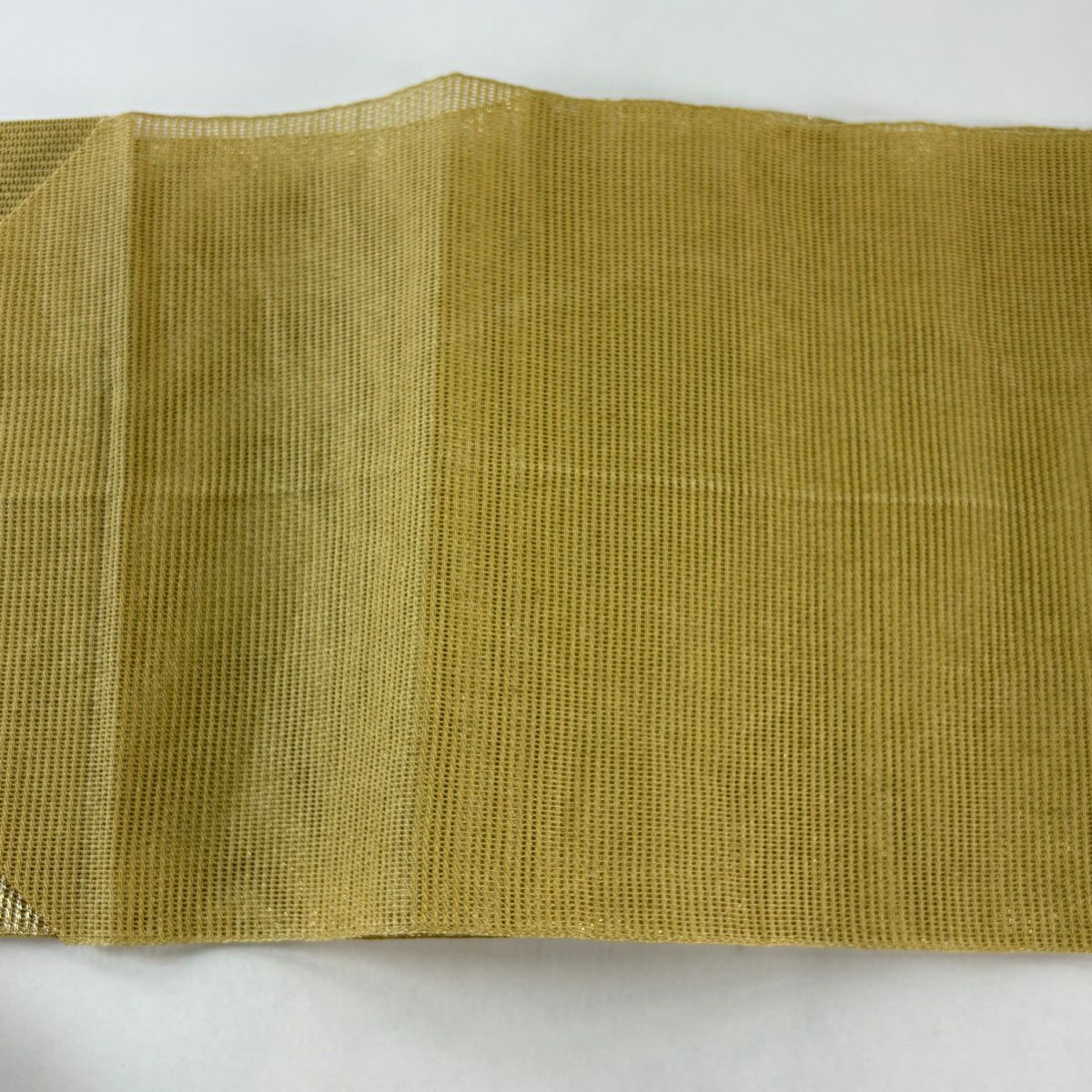 【美品】名古屋帶 秀品級 夏帶 八寸名古屋帶 松樹葉仕立 花 金糸 黃土 純蠶絲