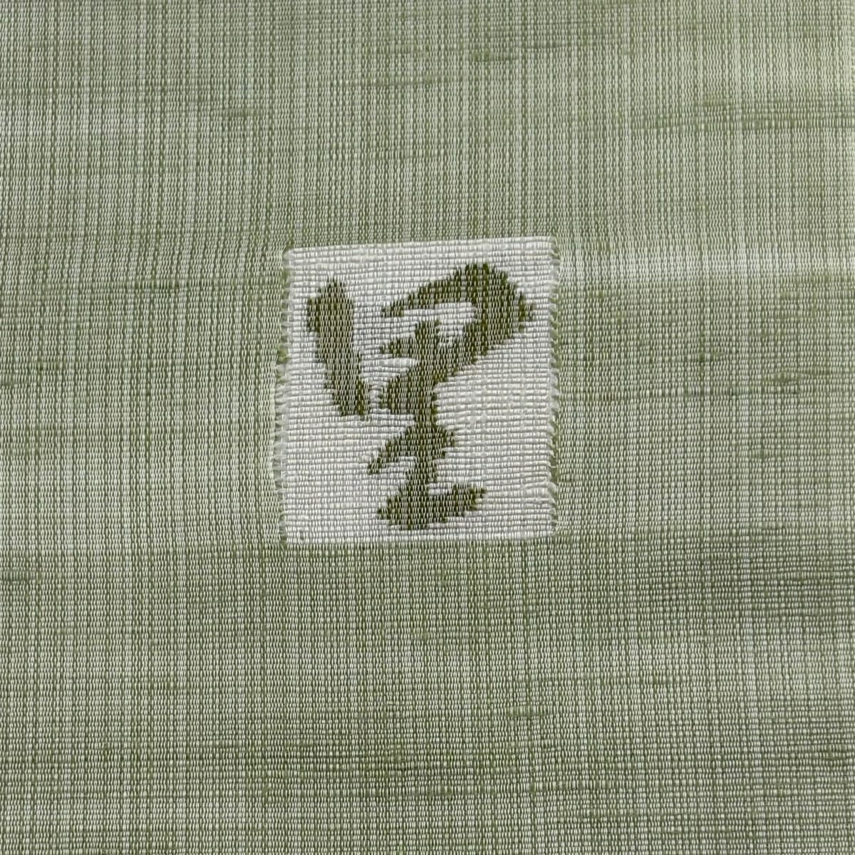 【美品】 名古屋帶 秀品級 落款 夏帶 笛 露芝 金絲 抹茶 純蠶絲