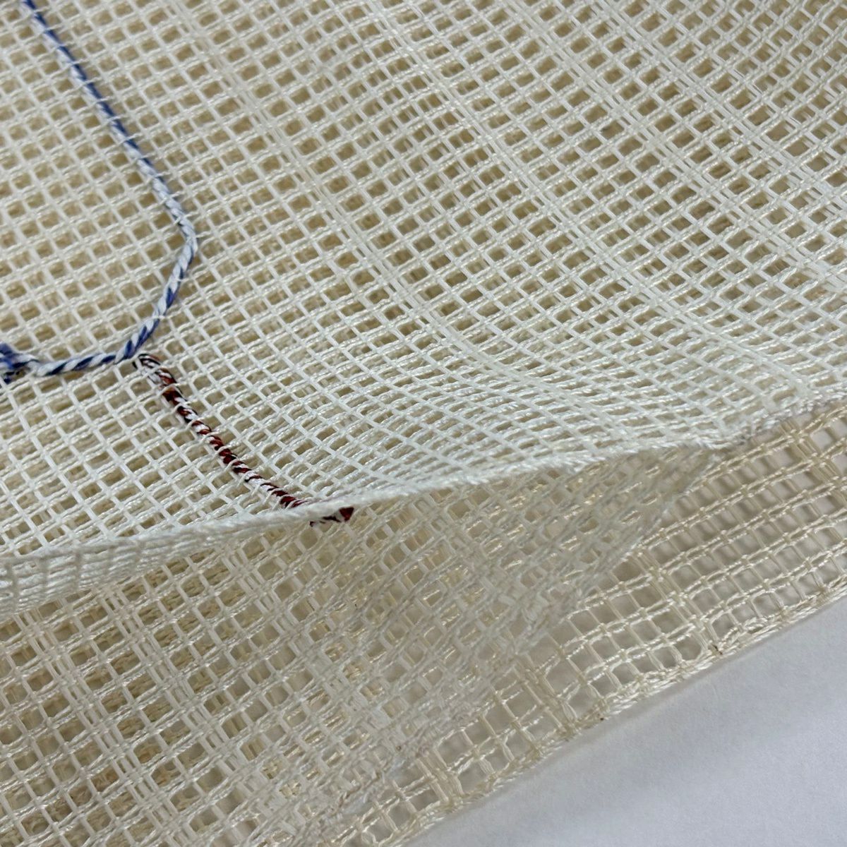 【美品】 名古屋帶 秀品級 八寸名古屋帶 松樹葉仕立 夏帶 羅 輪廓仕立 幾何圖案 米色 純蠶絲