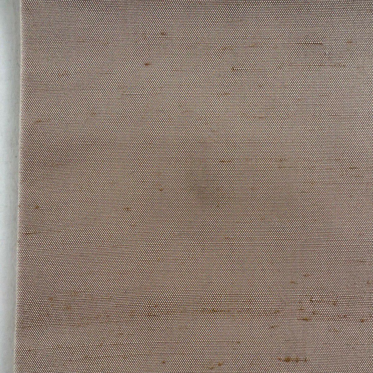 【美品】名古屋帶 秀品級 紬織織 波紋 縞紋 薄茶 純蠶絲