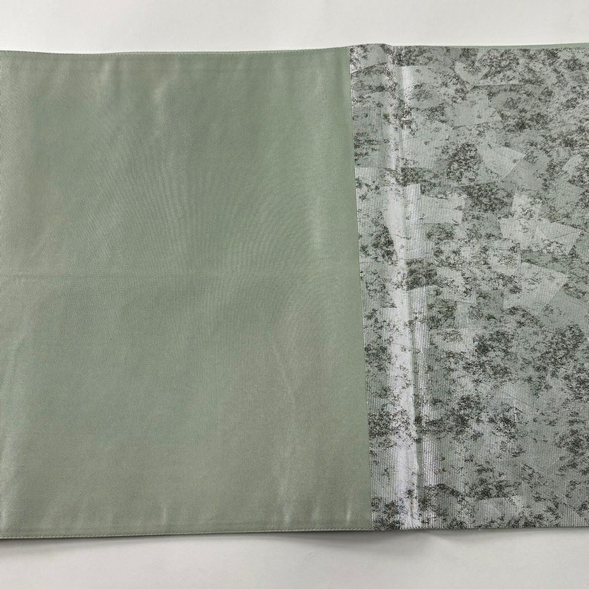 【美品】 袋帶 秀品級 牡丹 雪輪 金金箔 灰 深藍色 お太鼓柄 純蠶絲