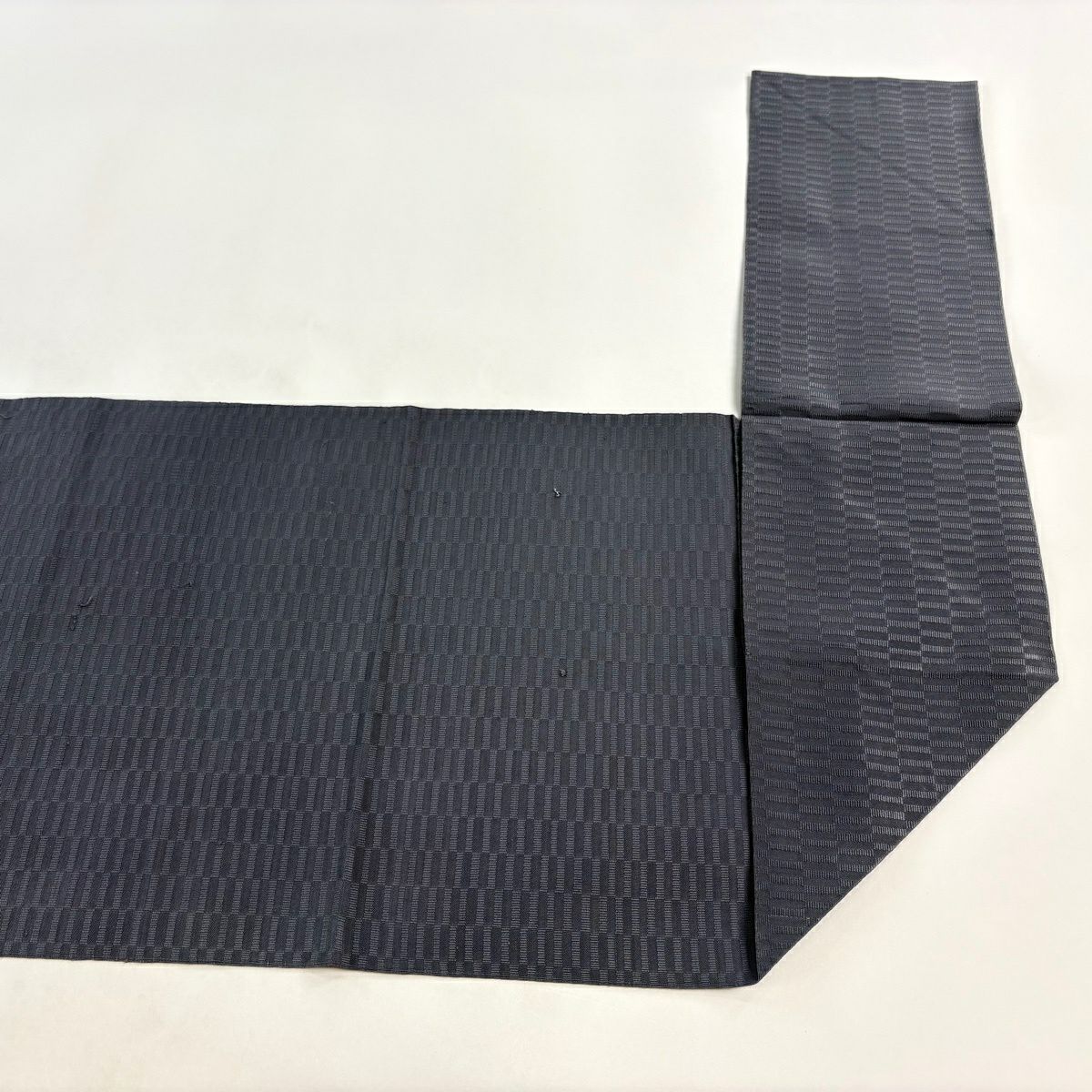 【美品】名古屋帶 優品級 八寸名古屋帶 松樹葉仕立 雪芝 灰色 純蠶絲