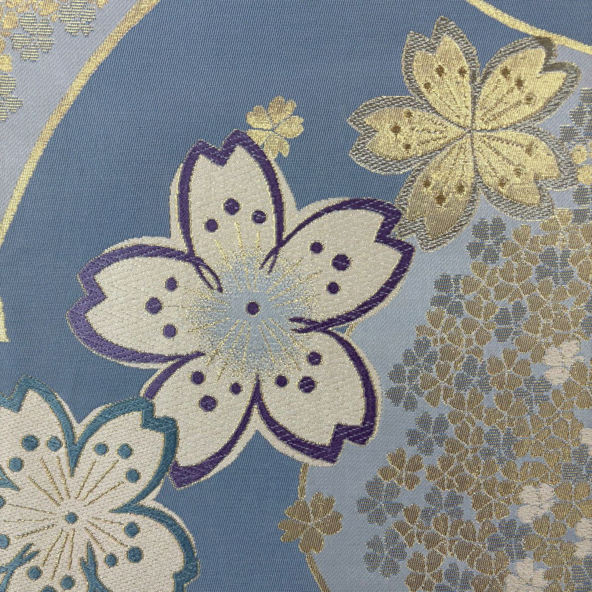 【美品】振袖禮服 身長169cm 袖長69.5cm L 雙層 袋帶全套 花車 櫻花 金銀彩 漸層 粉色 純蠶絲 優品級