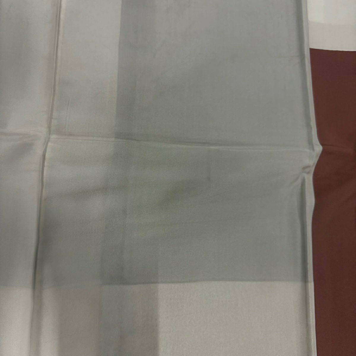 紬織 身長158.5cm 袖長67.5cm L 雙層 垂直條紋 幾何圖案 灰茶 純蠶絲 優品級