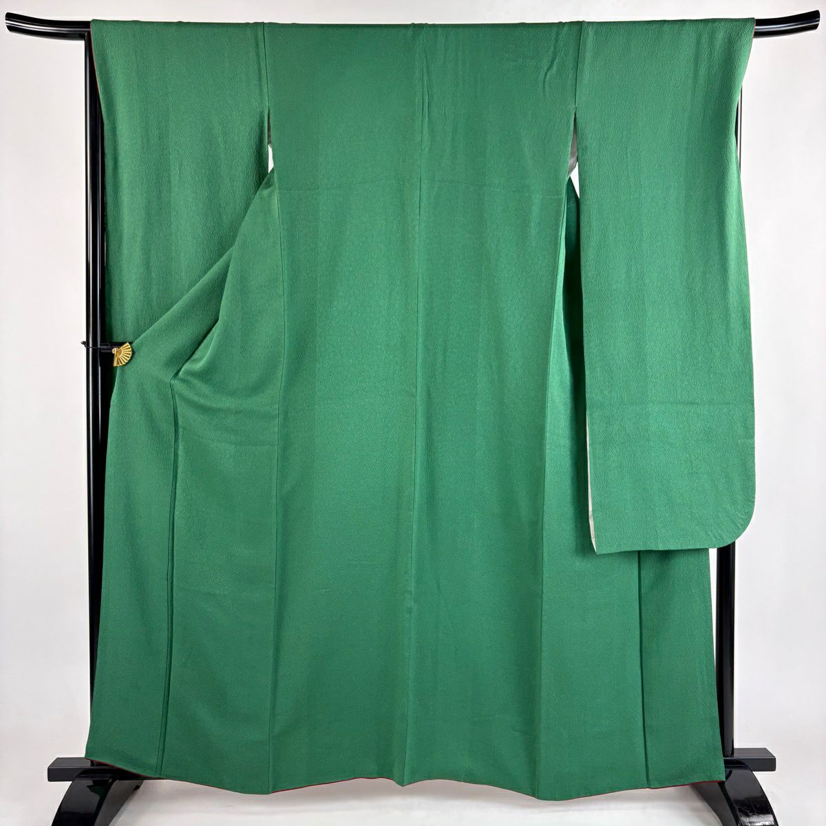 【美品】振袖禮服 身長163.5cm 袖長68.5cm L 雙層 綠 純蠶絲 秀品級