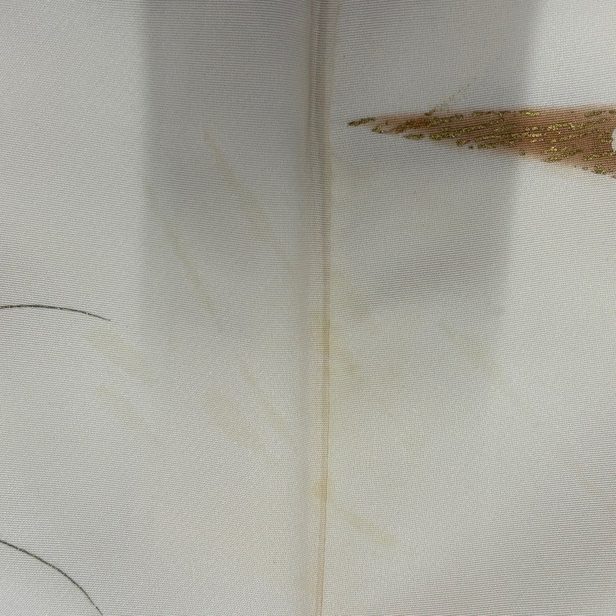 訪問服 身長162.5cm 袖長65cm M 雙層 菊花 梅花 金彩裝飾 染分 Cream 純蠶絲 優品級