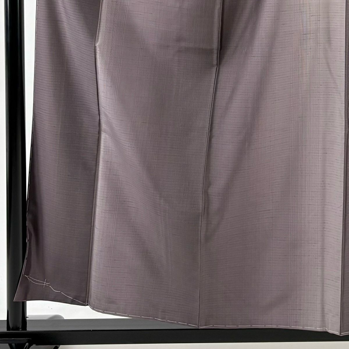 【美品】 紬織 身長158cm 袖長62.5cm S 雙層 縞紋 漸變 灰紫 純蠶絲 優品級