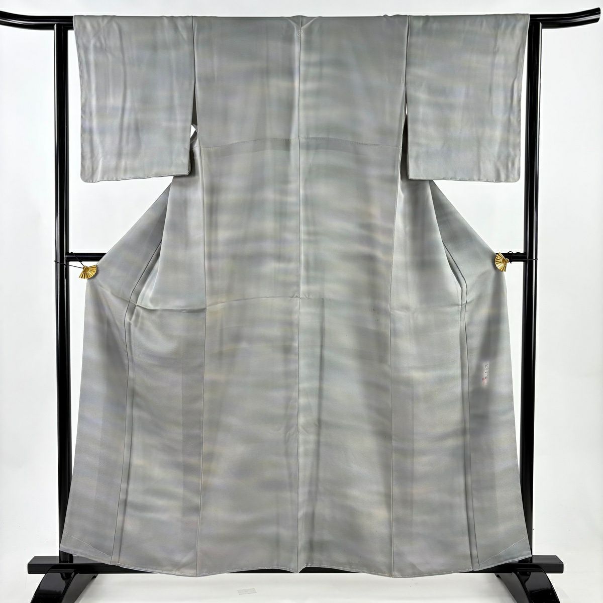 小紋 身長158.5cm 袖長62cm S 雙層 本鄉大田子 有落款 霞 漸層 灰色 純蠶絲 優品級 一個紋
