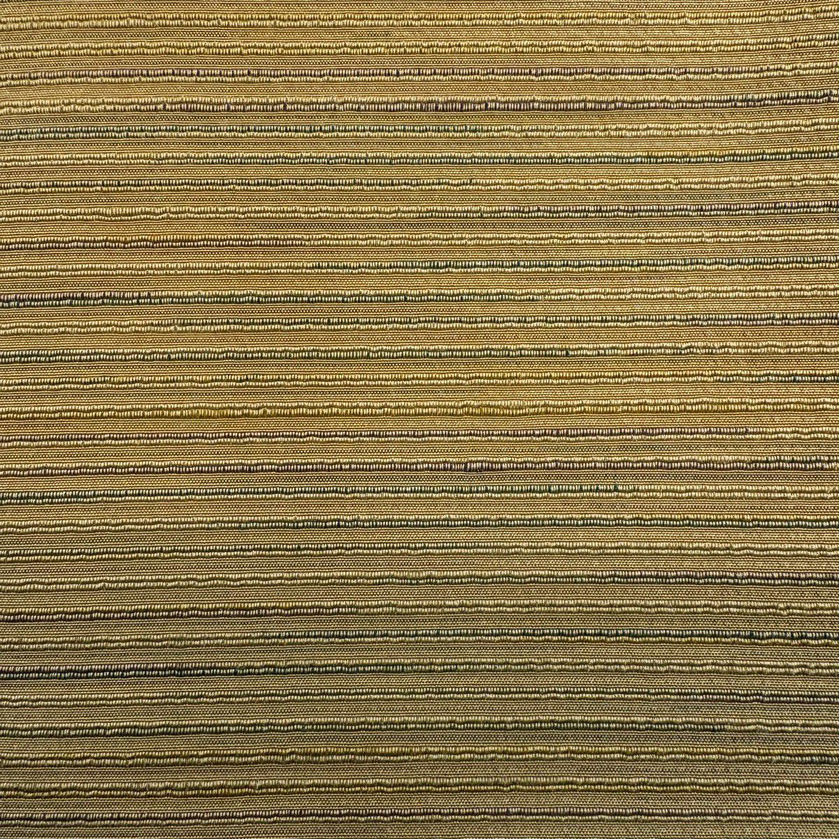 【美品】 袋帶 優品級 條紋 鶯色 大鼓圖案 純蠶絲