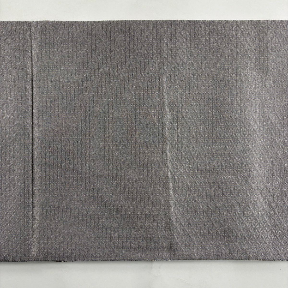 【美品】 袋帶 秀品級 幾何圖案 金絲 灰紫 全通 純蠶絲