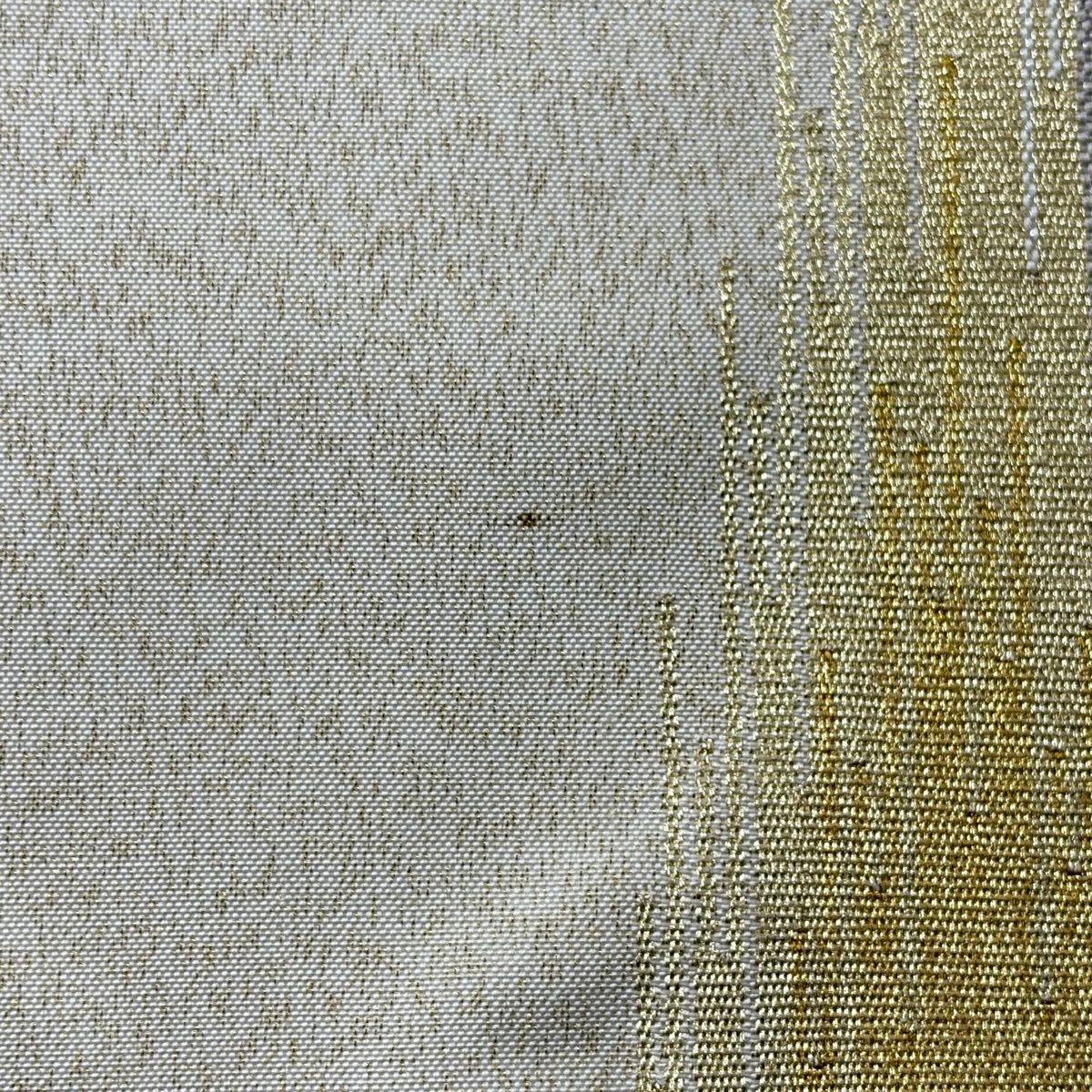 【美品】 袋帶 秀品級 波 霞 金銀線 綴織 奶油 六通 純蠶絲