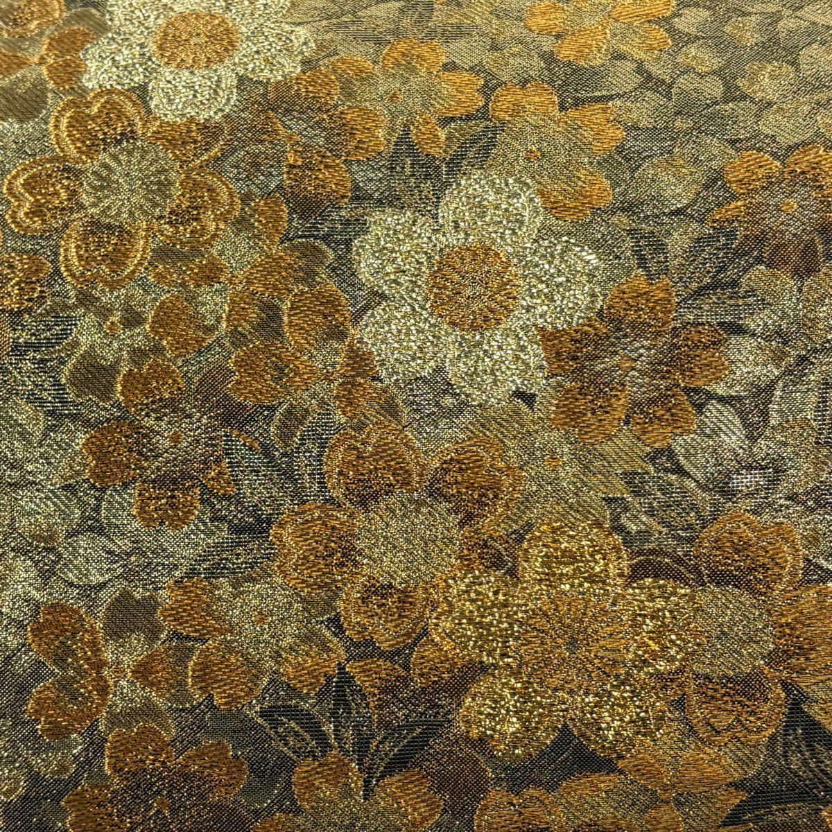 袋帶 秀品級 桂由美 有落款 振袖禮服禮服適用 櫻花 金金箔 金絲 金色 全通 純蠶絲