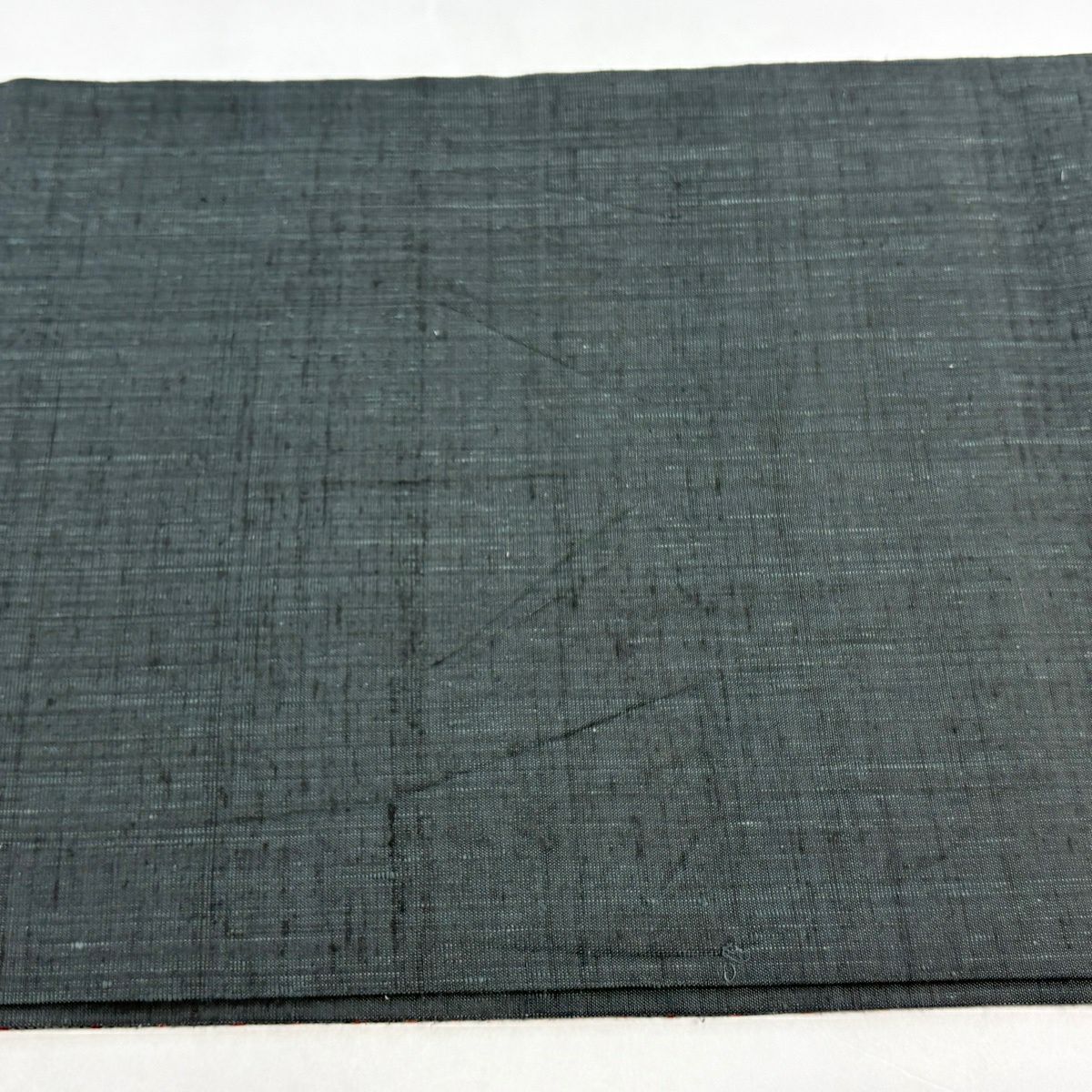 【美品】 開口名古屋帶 優品級 條紋 黑灰 純蠶絲