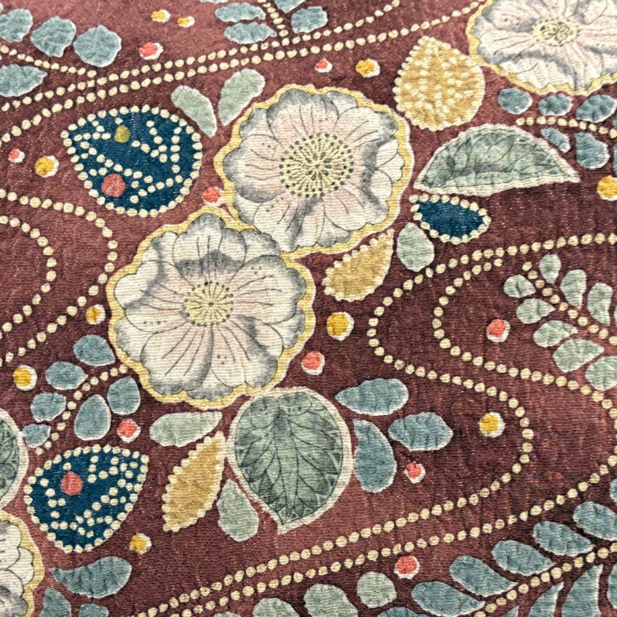 【美品】 袋帶 秀品級 關西仕立 辻花染 霞 金絲 漸層 紅紫 大鼓圖案 純蠶絲