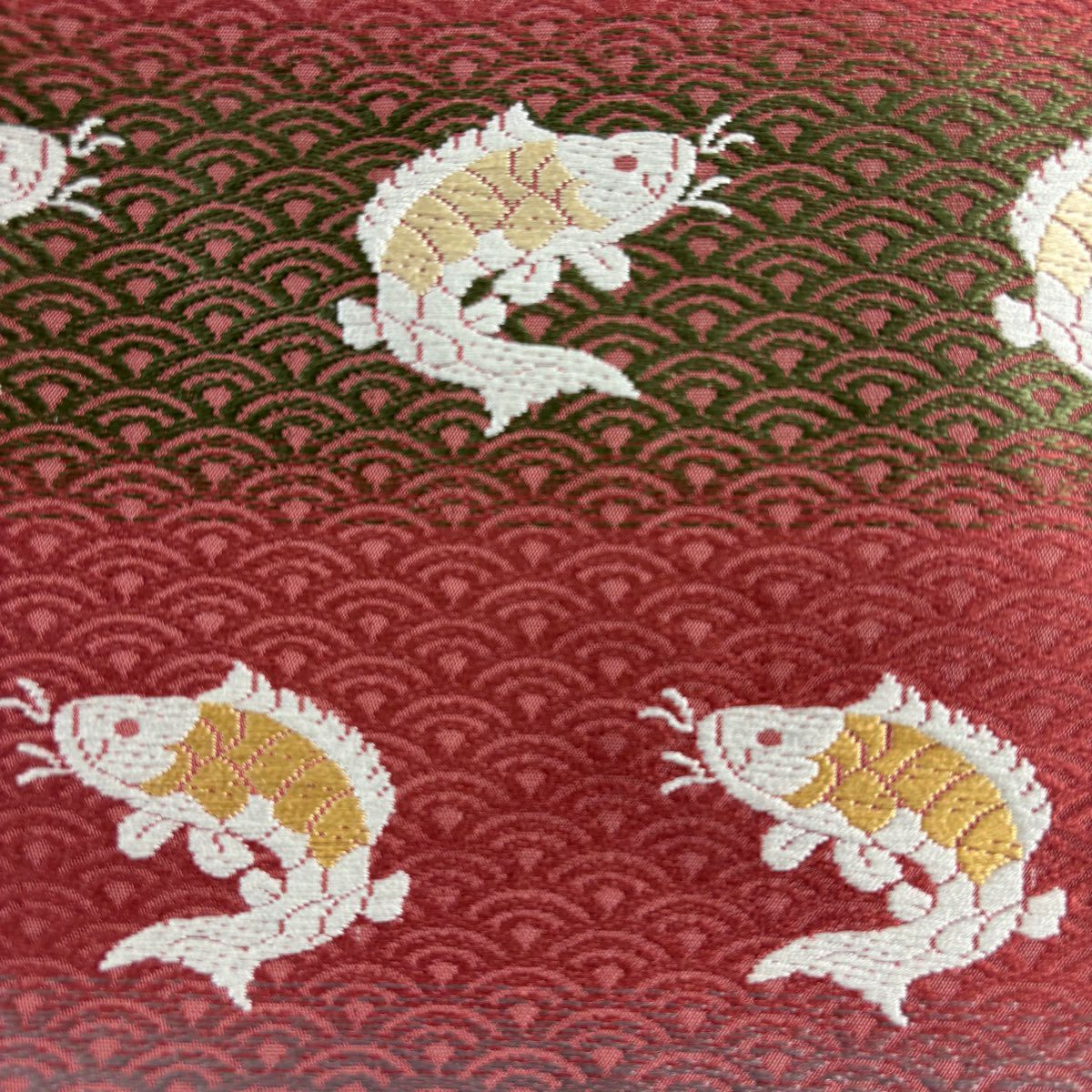 【美品】名古屋帶 秀品級 荒磯 青海波 深粉 純蠶絲