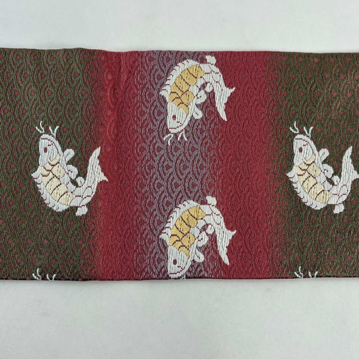 【美品】名古屋帶 秀品級 荒磯 青海波 深粉 純蠶絲