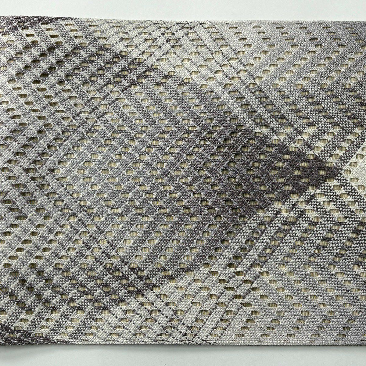 【美品】 袋帶 秀品級 幾何學 銀線 淺紫 全通 純蠶絲