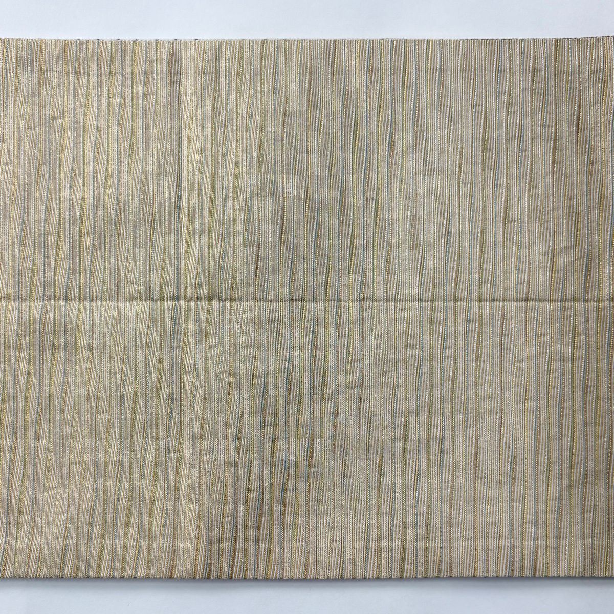 【美品】 袋帶 秀品級 幾何學 銀線 淺紫 全通 純蠶絲